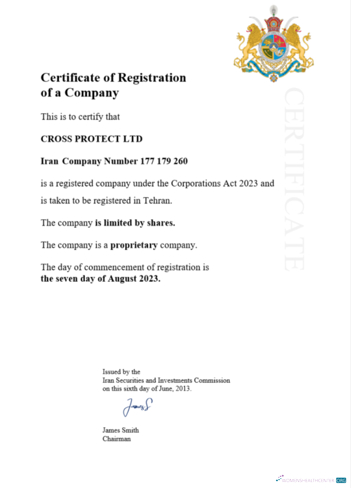 Download Iran certificate of registration Word and PDF template Photoshop template